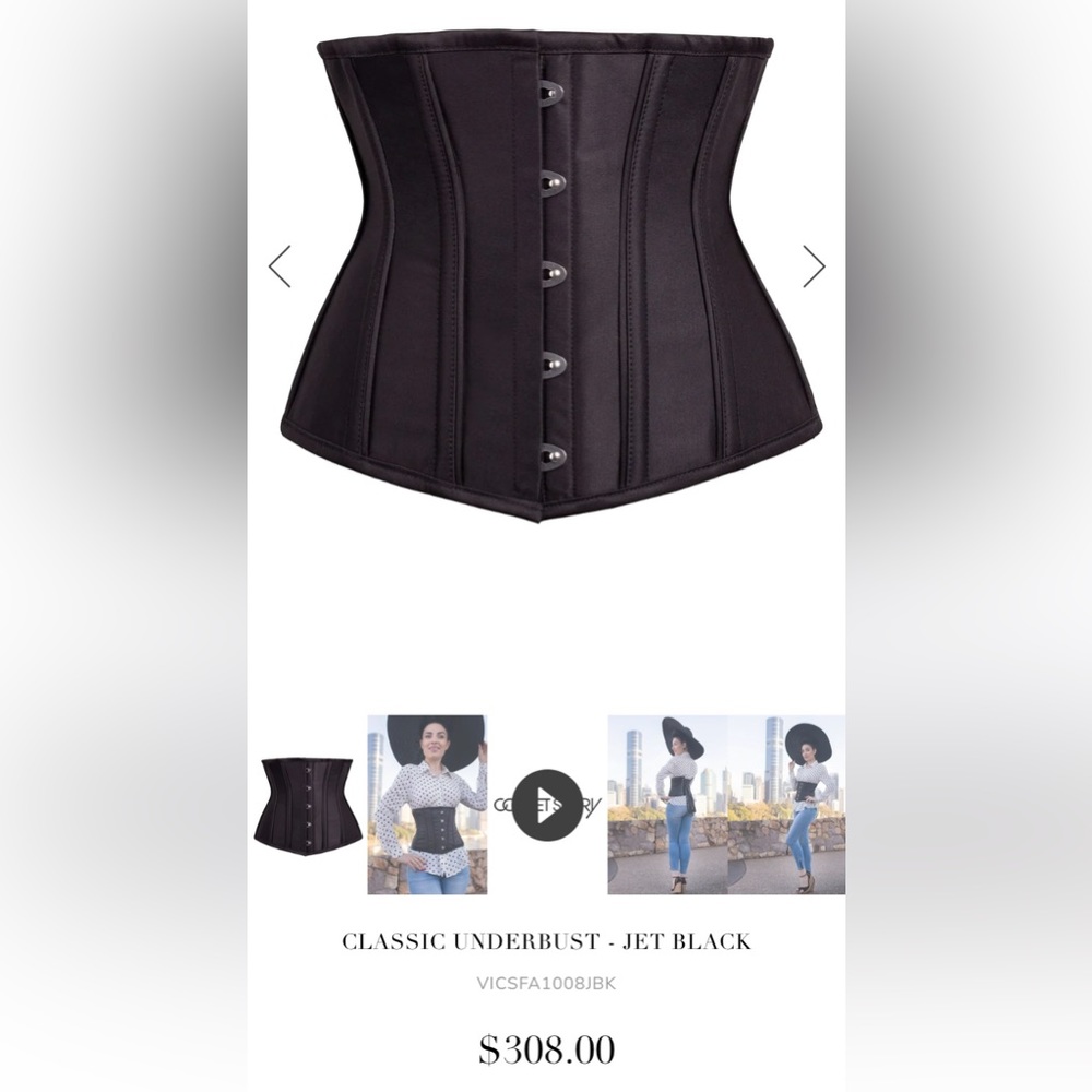 COPY - CLASSIC UNDERBUST - JET BLACK from Corset Story